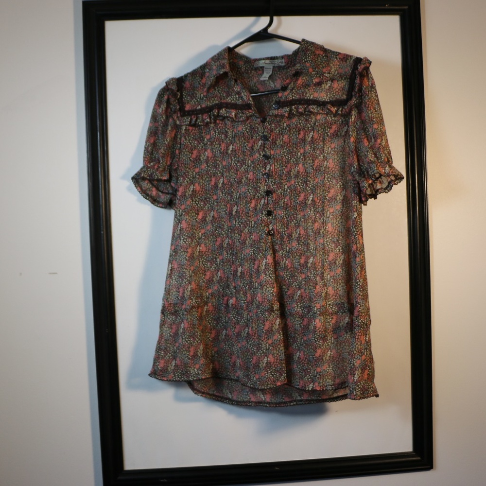 Flower-Print Blouse